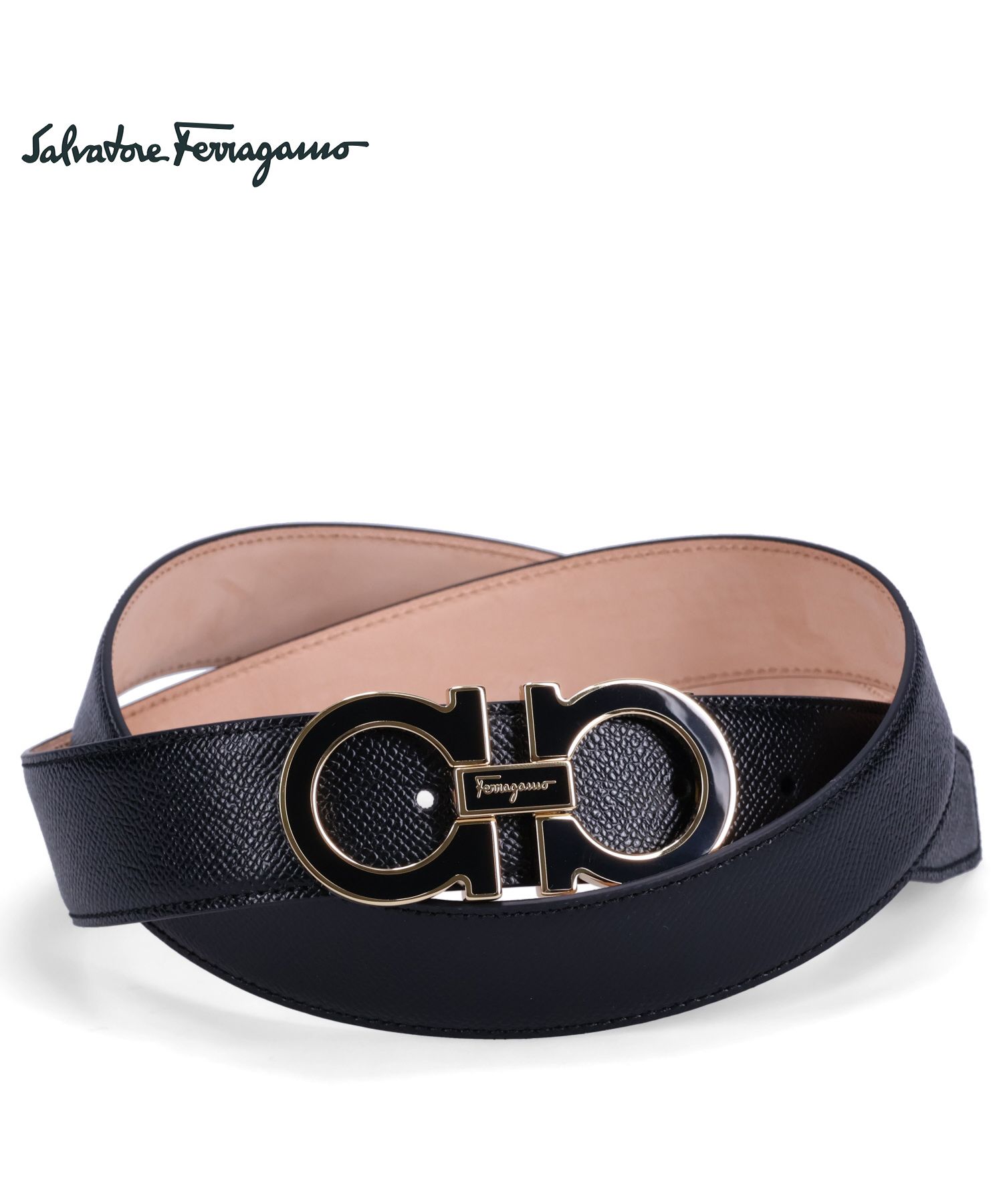 【美品】Salvatore Ferragamo レザー ベルト ブラック