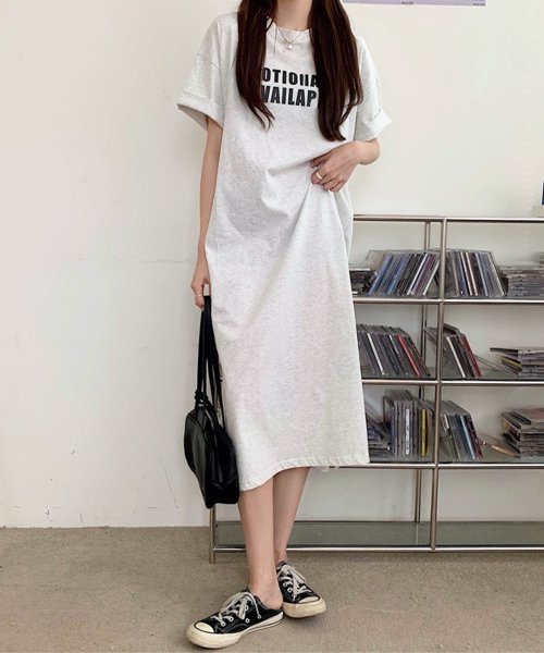半袖ロゴ付きロングワンピース レディース 10代 20代 30代 春服 夏 韓国ファッション カジュアル 夏ワンピース ストリート 大きいサイズ 人気・おすすめ｜多用途・生活用品におすすめ キャンペーン中 即納 即日発送サービス