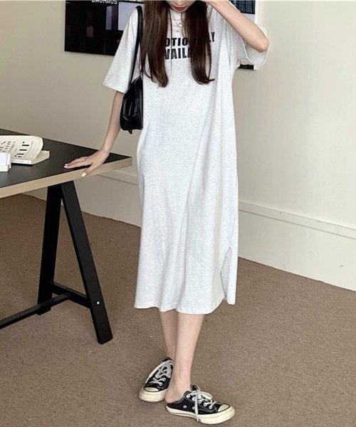 半袖ロゴ付きロングワンピース レディース 10代 20代 30代 春服 夏 韓国ファッション カジュアル 夏ワンピース ストリート 大きいサイズ 人気・おすすめ｜多用途・生活用品におすすめ キャンペーン中 即納 即日発送サービス