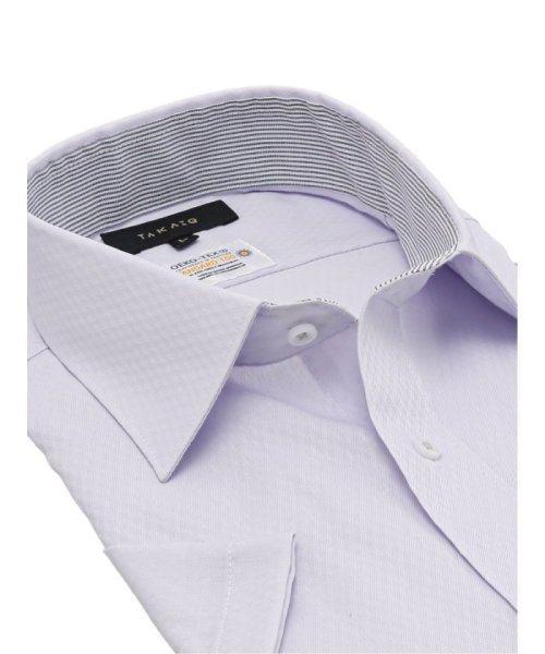 TAKA-Q(タカキュー)/形態安定 吸水速乾 スタンダードフィット ワイドカラー 半袖 シャツ メンズ ワイシャツ ビジネス yシャツ 速乾 ノーアイロン 形態安定/img02