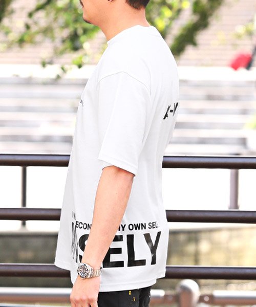 LUXSTYLE(ラグスタイル)/ポンチ光沢ロゴプリント半袖ビッグTシャツ/Tシャツ メンズ レディース 半袖 半袖Tシャツ ビッグシルエット/img02