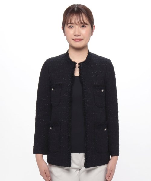 【Eternal Line 2023】ミックスツィードノーカラーハーフ ジャケット 無し Eternal Line