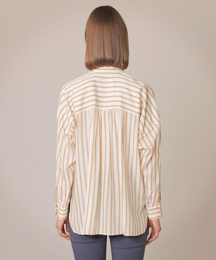 MAKINTOSH LONDON キュプラドビーストライプブラウス キュプラドビーストライプブラウス(トップス)｜MACKINTOSH