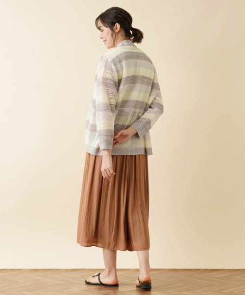 Leilian PLUS HOUSE(レリアンプラスハウス)/ボーダーVネックメッシュニット【LE TRICOT PERUGIA】/img03