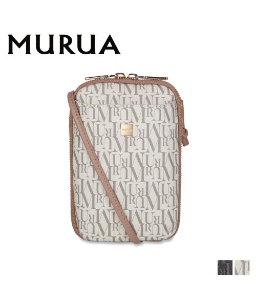 MURUA(ムルーア)/MURUA ムルーア バッグ スリムポシェット スマホショルダー ブレーン レディース PLAIN ブラック ベージュ 黒 MR－B1155/img01
