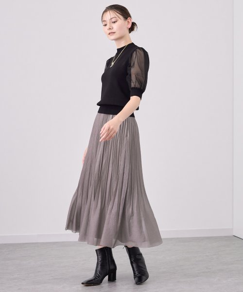 セール】 アナイ(ANAYI) |スパンオーガンジープリーツ スカート  