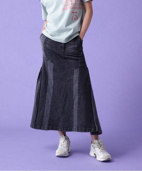 AVIREX(AVIREX)/REMAKE STERETCH DENIM SIDE FLARE SKIRT/img01