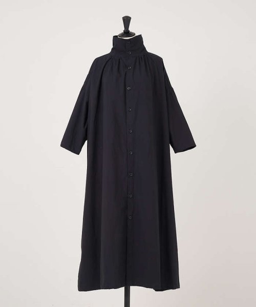 collex(collex)/【Yarmo/ヤーモ】High Collar Gathered Dress ハイ/img10