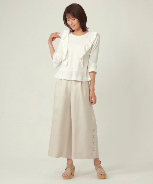 TO BE CHIC(L SIZE)(トゥービーシック Lサイズ)/【L】コットンポリエステルフリル　ニットプルオーバー/img01