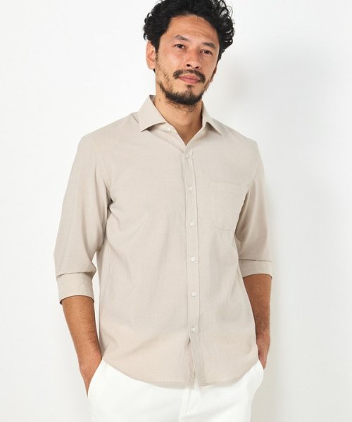 Men's Bigi(メンズビギ)/ラミー混麻調ポプリンワッシャー七分袖シャツ/img09