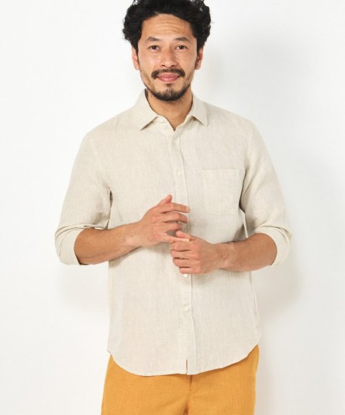 DISTINCTION MEN'S BIGI(ディスティンクションメンズビギ)/デラベリネンシャンブレー七分袖シャツ/img08