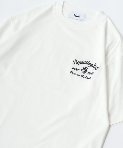 marukawa shonan(marukawa shonan)/【MRU/エムアールユー】コットン100％ ビリヤード ボウリング ルードロゴ刺繍 半袖Tシャツ/メンズ 半袖 トップス カジュアル Tシャツ 綿100 /img03