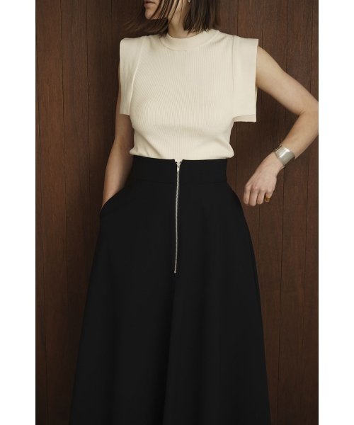 CLANE(クラネ)/W FACE FRONT ZIP FLARE SKIRT/img10