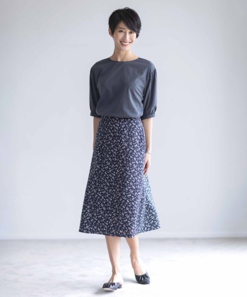 J.PRESS LADIES（LARGE SIZE）(J．プレス　レディス（大きいサイズ）)/【WEB限定カラーあり・洗える】ラミーポプリン ボリュームスリーブ ブラウス/img01