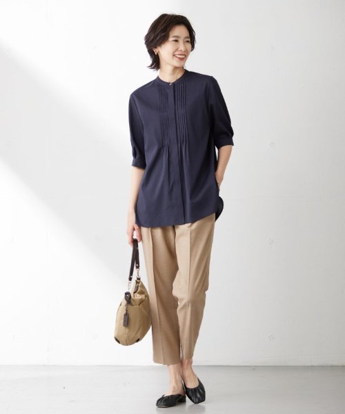 J.PRESS LADIES（LARGE SIZE）(J．プレス　レディス（大きいサイズ）)/【WEB限定カラーあり・洗える】ラミーポプリン バンドカラー ブラウス/img04