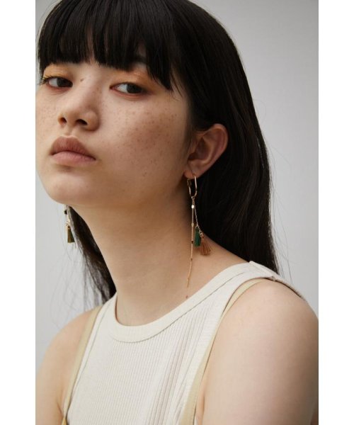 AZUL by moussy(アズールバイマウジー)/TASSEL BEADS CHAIN EARRINGS/img05