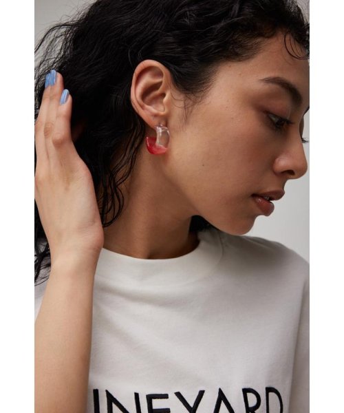 AZUL by moussy(アズールバイマウジー)/BICOLOR CLEAR HOOP EARRINGS/img03