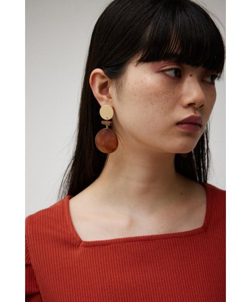 AZUL by moussy(アズールバイマウジー)/WOOD × MARBLE ACRYL EARRINGS/img08