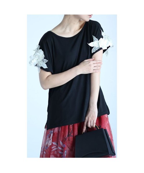Sawa a la mode(サワアラモード)/可憐に輝く花束袖カットソートップス/img14