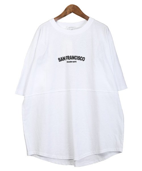 LUXSTYLE(ラグスタイル)/バックロゴ発泡プリント半袖ビッグTシャツ/Tシャツ メンズ 半袖 ビッグシルエット バック ロゴ 発泡プリント/img09