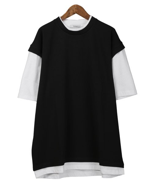 LUXSTYLE(ラグスタイル)/フェイクレイヤージョーゼットBIGTシャツ/Tシャツ メンズ 半袖 ビッグシルエット フェイクレイヤード 重ね着風 無地/img07