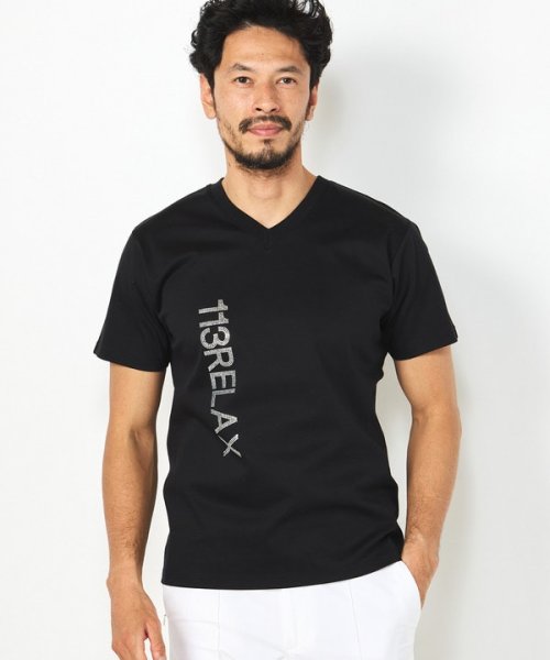 Men's Bigi(メンズビギ)/【1PIU1UGUALE3 RELAX】シルケットポンチラインストーンロゴTシャツ/img03
