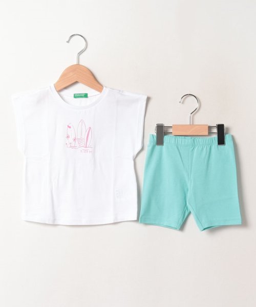 BENETTON (UNITED COLORS OF BENETTON GIRLS)(ユナイテッド　カラーズ　オブ　ベネトン　ガールズ)/キッズノースリーブTシャツ＆ショートパンツ（セットアップ）G/img01