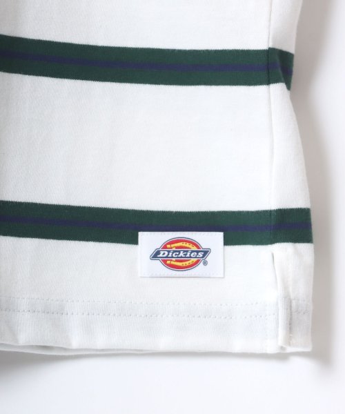 LAZAR(ラザル)/【Lazar】Dickies/ディッキーズ オーバーサイズ ミニロゴワッペン ワンポイント刺繍 マルチボーダー 半袖ラガーシャツ/img04