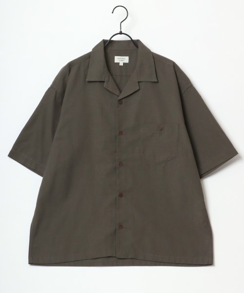 LAZAR(ラザル)/【Lazar】Oversize Polyester/Linen Open Collar Shirt/オーバーサイズ ポリエステル/麻 オープンカラー 半袖シャツ/img04