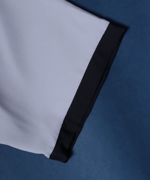 ANPAS(ANPAS)/【ANPAS】梨地 オーバーサイズ バイカラー ストライプ クレリック シャツ/メンズ 半袖 シャツ/img01