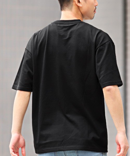 LUXSTYLE(ラグスタイル)/3DエンボスロゴプリントTシャツ/Tシャツ メンズ 半袖 半袖Tシャツ ビッグシルエット カットソー エンボス/img01