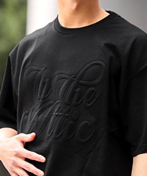 LUXSTYLE(ラグスタイル)/3DエンボスロゴプリントTシャツ/Tシャツ メンズ 半袖 半袖Tシャツ ビッグシルエット カットソー エンボス/img07