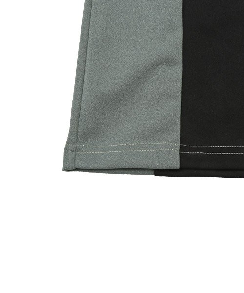 LUXSTYLE(ラグスタイル)/カットジョーゼットカラー切替半袖Tシャツ/Tシャツ メンズ 半袖 5分袖 ビッグシルエット 梨地 ジョーゼット 配色 切替/img15