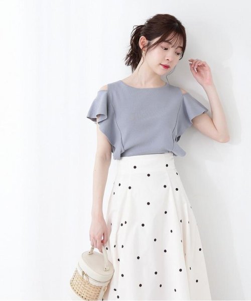 PROPORTION BODY DRESSING(プロポーション　ボディドレッシング)/ラッフルオープンショルダーニット WEB限定カラー：ライトグリーン/img30