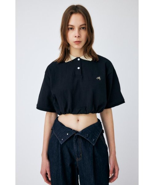 moussy(マウジー)/ELASTIC HEM CROPPED POLO/img09