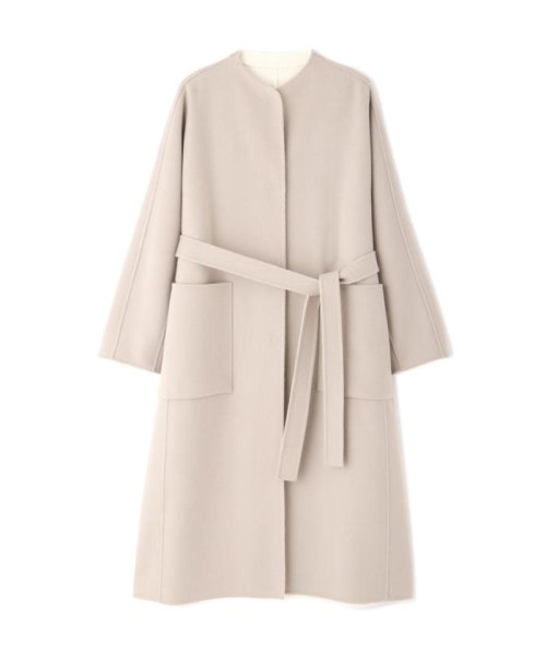 カシミヤ混 2TONE リバーロングコート 