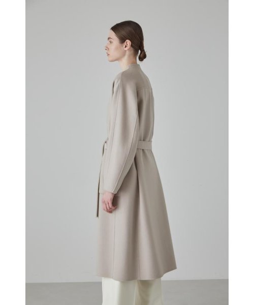 カシミヤ混 2TONE リバーロングコート 