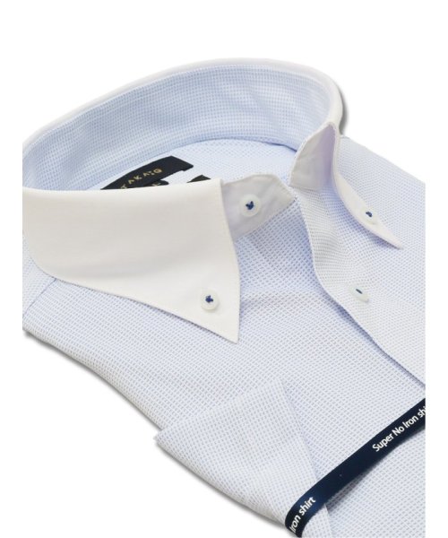 TAKA-Q(タカキュー)/ノーアイロン ストレッチ 360度全方向に伸びる 吸水速乾 スタンダードフィット ボタン 半袖 シャツ メンズ ワイシャツ ビジネス yシャツ 速乾 /img01