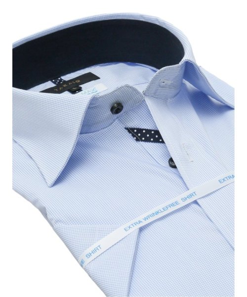 TAKA-Q(タカキュー)/クールマックス+ストレッチ スタンダードフィット ワイドカラー 半袖 シャツ メンズ ワイシャツ ビジネス yシャツ 速乾 ノーアイロン 形態安定/img01