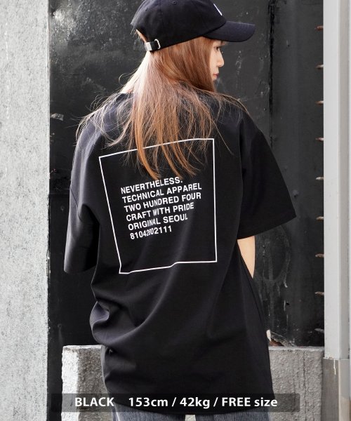 1111clothing(ワンフォークロージング)/オーバーサイズ Tシャツ メンズ ビッグTシャツ レディース ビッグシルエットTシャツ クルーネック 半袖Tシャツ 綿100% 英字 ワンポイント ロゴ/img10