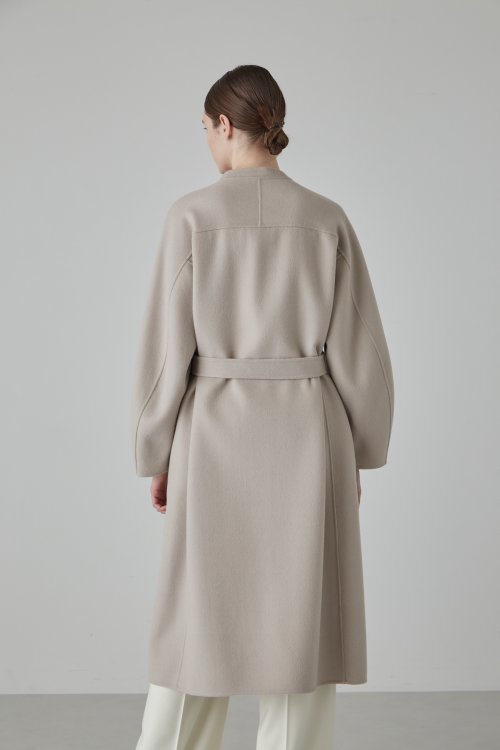 カシミヤ混 2TONE リバーロングコート 