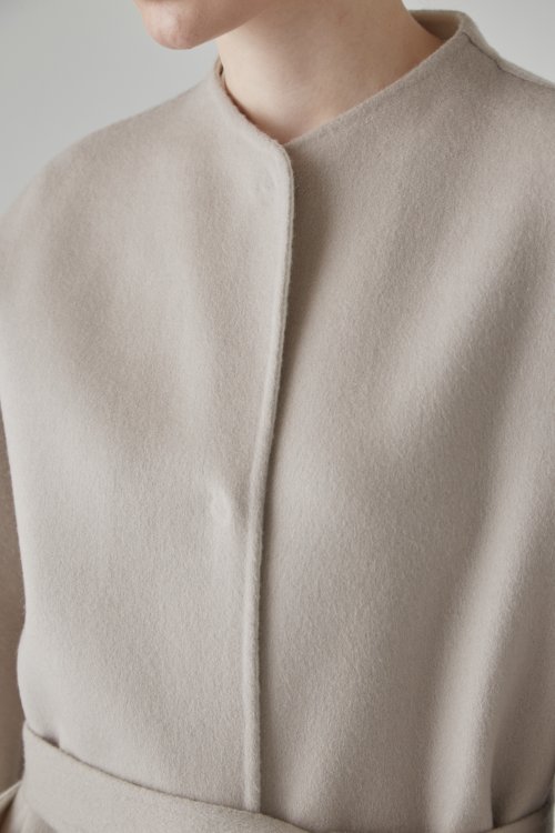 カシミヤ混 2TONE リバーロングコート 