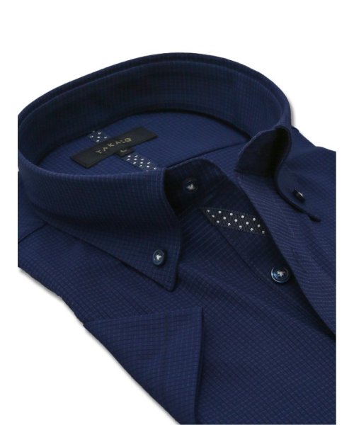TAKA-Q(タカキュー)/ドットエア スタンダードフィット ボタンダウン半袖ニット 半袖 シャツ メンズ ワイシャツ ビジネス yシャツ 速乾 ノーアイロン 形態安定/img01
