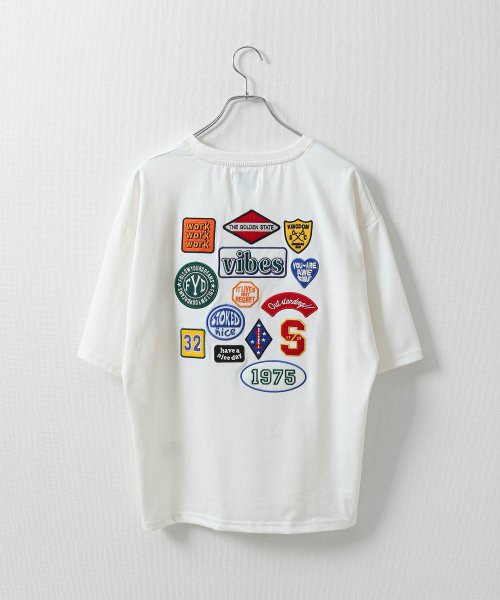 ZIP FIVE(ジップファイブ)/TC度詰め天竺ワッペン付半袖ビッグシルエットTシャツ/img05