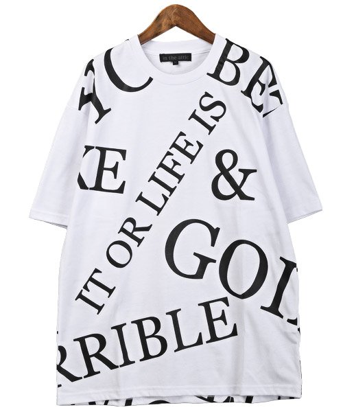LUXSTYLE(ラグスタイル)/ランダムロゴプリントTシャツ/Tシャツ メンズ 半袖 半袖Tシャツ ビッグシルエット カットソー トップス/img07
