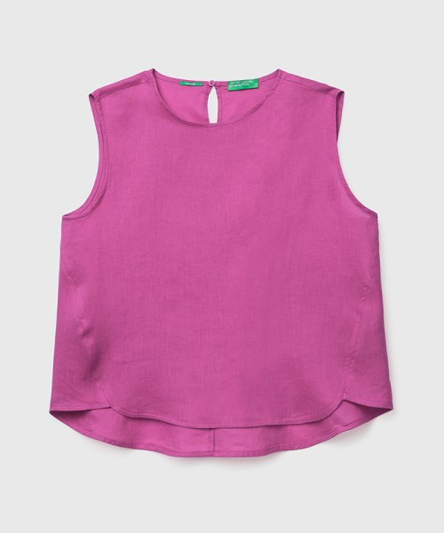 BENETTON (women)(ベネトン（レディース）)/リネン100％ノースリーブクルーネックブラウス/img21