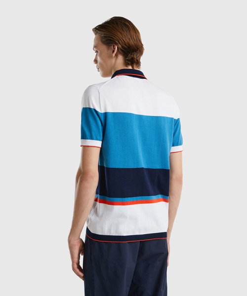 BENETTON (mens)(ベネトン（メンズ）)/コットンニットビッグボーダーポロシャツ/img01