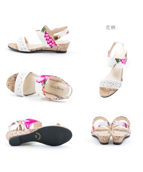 FOOT PLACE(フットプレイス)/mongmong キッズ ジュニア 女の子 サンダル 子供靴 ヒール ゴムバンド バックストラップ ウエッジソール SM－5126/img06