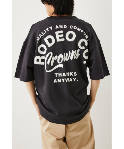 RODEO CROWNS WIDE BOWL(ロデオクラウンズワイドボウル)/メンズ　ロゴアイコン ニット ドッキング Tシャツ/img01