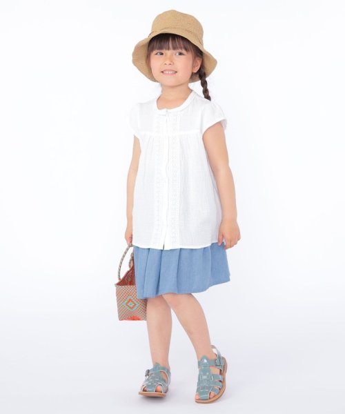 SHIPS KIDS(シップスキッズ)/SHIPS KIDS:100～130cm / ガーゼ×レース ブラウス/img02